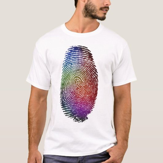 T-shirt de couleur d'empreinte digitale (Devant)