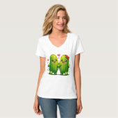 T-shirt de couple de cornichons mignons Funny Kawa (Devant entier)