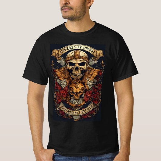 T-shirt de courage et combattant dessiner-Tshir inflexible (Devant)