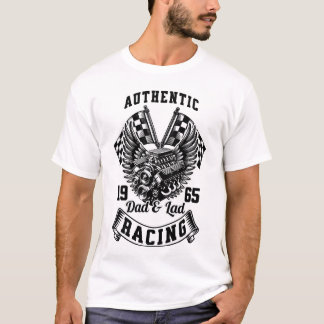 T-Shirt de course papa & Lad - Moteur de voiture c