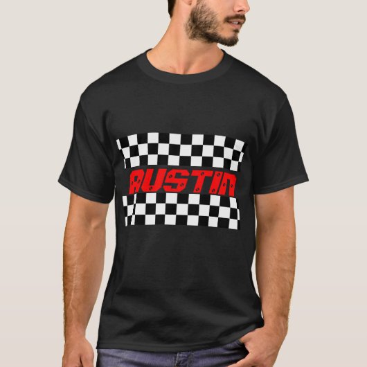 T-shirt de courses d'automobiles d'Austin (Devant)