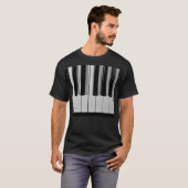 T-shirt de coutume de clavier de piano (Devant entier)