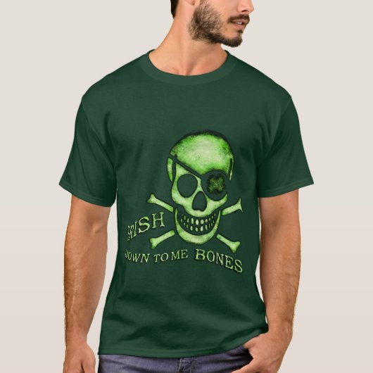 T-shirt de crâne de pirate du jour de St Patrick (Devant)