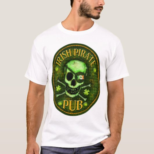 T-shirt de crâne de Pub de pirate du jour de St (Devant)