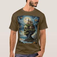 T-shirt de crâne surréaliste gothique