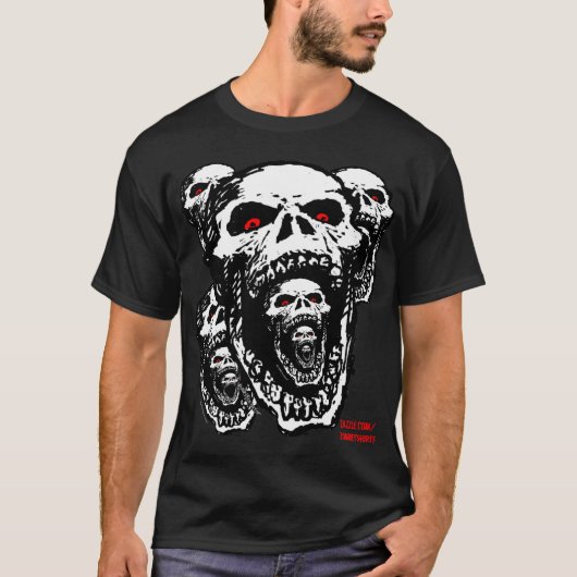T-shirt de crânes de zombi (Devant)