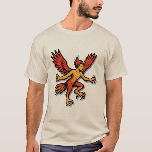 T-shirt de créature monstre ailée mythique (Devant)