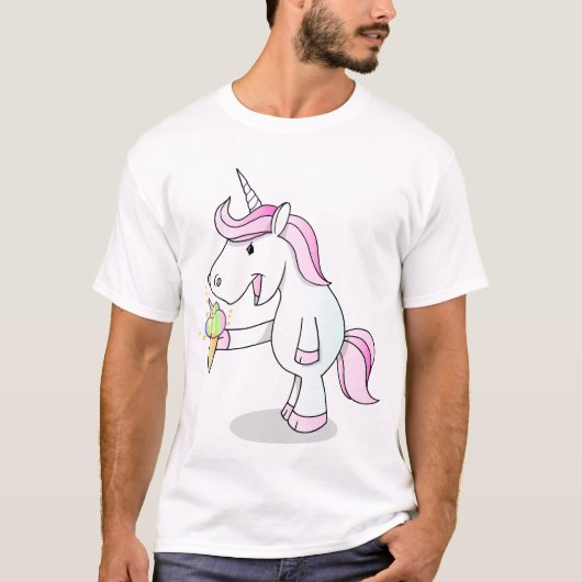 T-shirt de crème glacée de licorne (Devant)