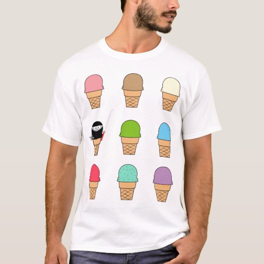 T-shirt de crème glacée de Ninja (Devant)