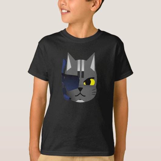 T-shirt de cyborg de chat (Devant)