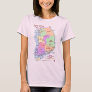 T-shirt de dames de carte de la Corée