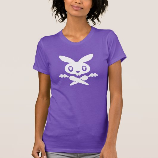 T-shirt de dames de crâne de lapin de Twink (Devant)