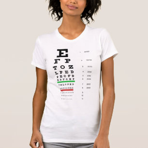 T-shirt de dames de diagramme d'oeil de Snellen