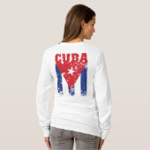 T-shirt de dames de drapeau du Cuba - étiquette de (Dos entier)