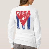 T-shirt de dames de drapeau du Cuba - étiquette de (Dos)