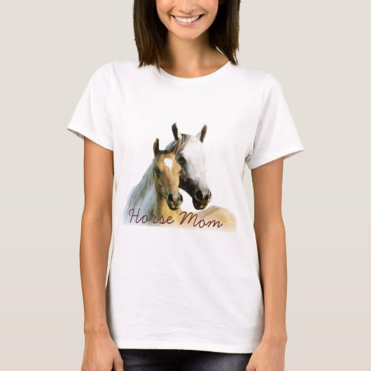 T-shirt de dames de maman de cheval (Devant)