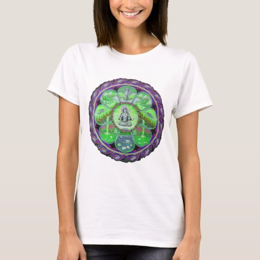 T-shirt de dames de mandala de terre Tara (Devant)
