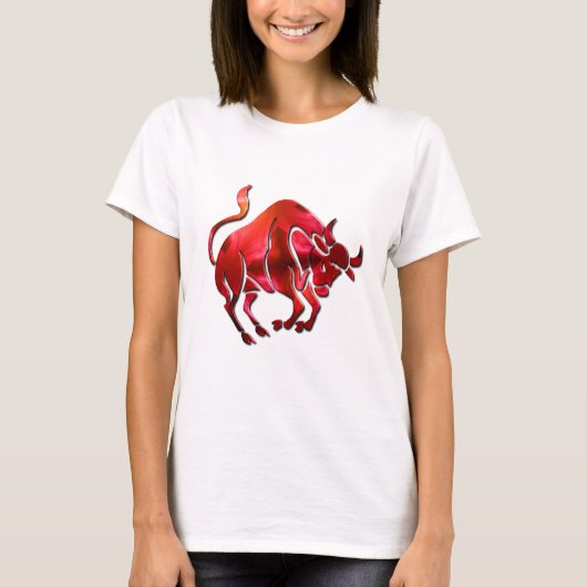 T-shirt de dames de symbole de Taureau (Devant)