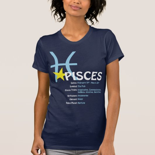 T-shirt de dames de traits de Poissons (Devant)