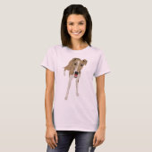 T-shirt de dames de whippet de faon (Devant entier)