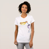 T-shirt de dames libres de pélican de coupure (Devant entier)