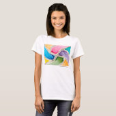 T-shirt de dames par des couleurs heureuses (Devant entier)