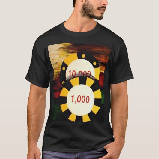T-shirt de décor d'art de jetons de poker (Devant)