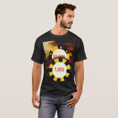 T-shirt de décor d'art de jetons de poker (Devant entier)