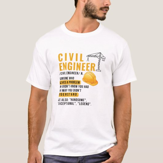 T-shirt de définition de génie civil (Devant)