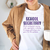 T-shirt de définition du secrétaire scolaire