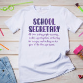 T-shirt de définition du secrétaire scolaire