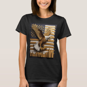 T-shirt de design d'art en papier 3D d'aigle