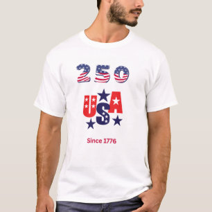 T-shirt de design de célébration des 250 ans des É