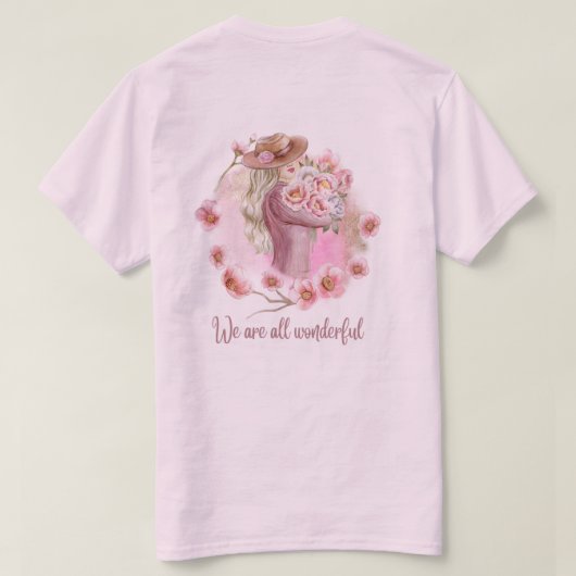 T-shirt de design floral pour filles (Design dos)