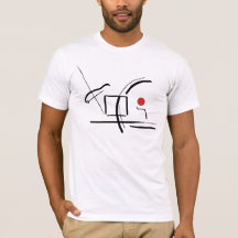 T-shirt de dessin Abstrait à billes rouges et lign
