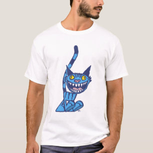 T-shirt de dessin animé avec Kitty Bleu Souriante