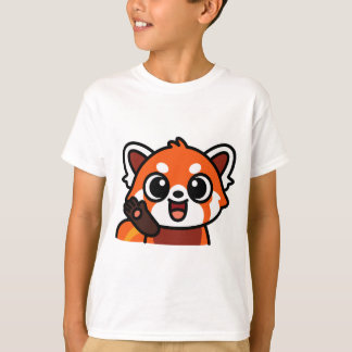 T-shirt de dessin animé de panda rouge Kawaii mign