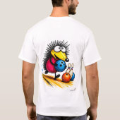 T-Shirt de dessin animé drôle de hérisson de bowli (Dos)