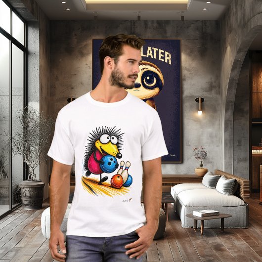 T-Shirt de dessin animé drôle de hérisson de bowli