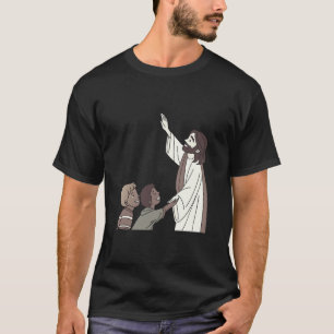 T-shirt de dessin animé Jésus bénissant les enfant