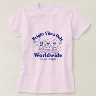 T-shirt de dessin animé mignon et positif avec des