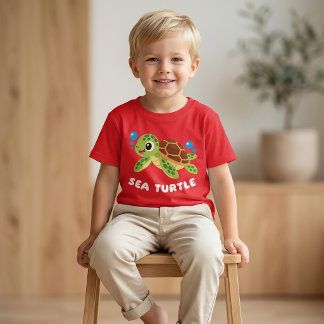 T-shirt de dessin animé Tortue marine pour garçons