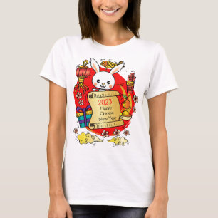 T-shirt de dessin de lapin pour le Nouvel An chino