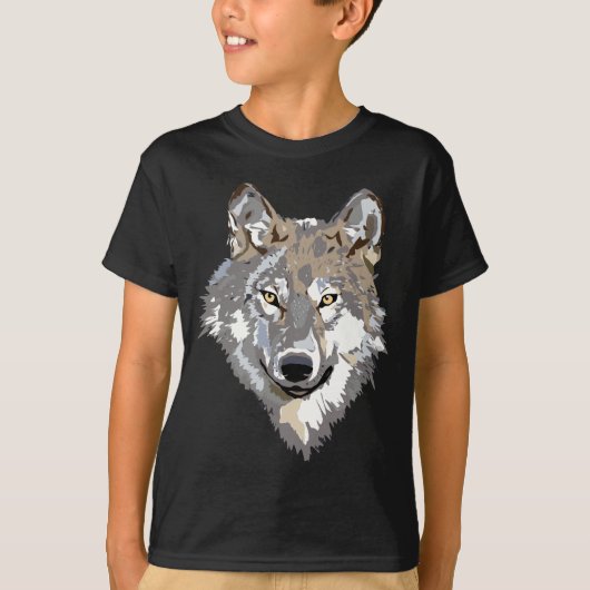 T-shirt de dessin de loup (Devant)