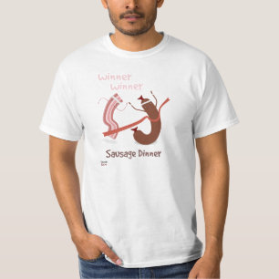 T-shirt de dîner de saucisse de gagnant de gagnan