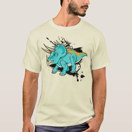 T-shirt de dinosaure de Triceratops (Devant)