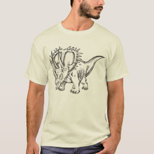 T-shirt de dinosaure de Triceratops de griffonnage