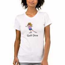 T-shirt de diva de golf avec le golfeur de femme