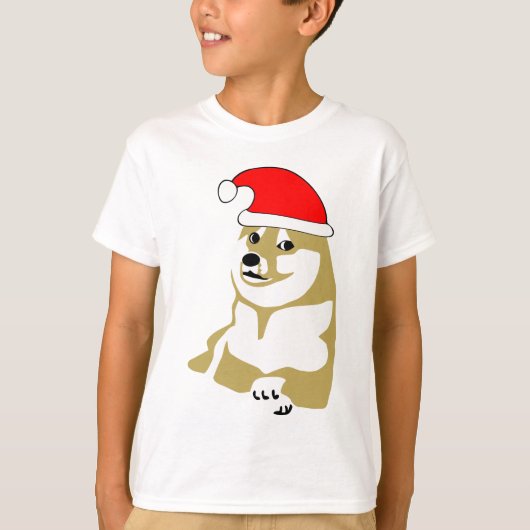 T-shirt de doge wouah de meme Noël très un tel casquette (Devant)