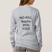 T-shirt de douille d'avocats d'animaux d'abri long (Dos)